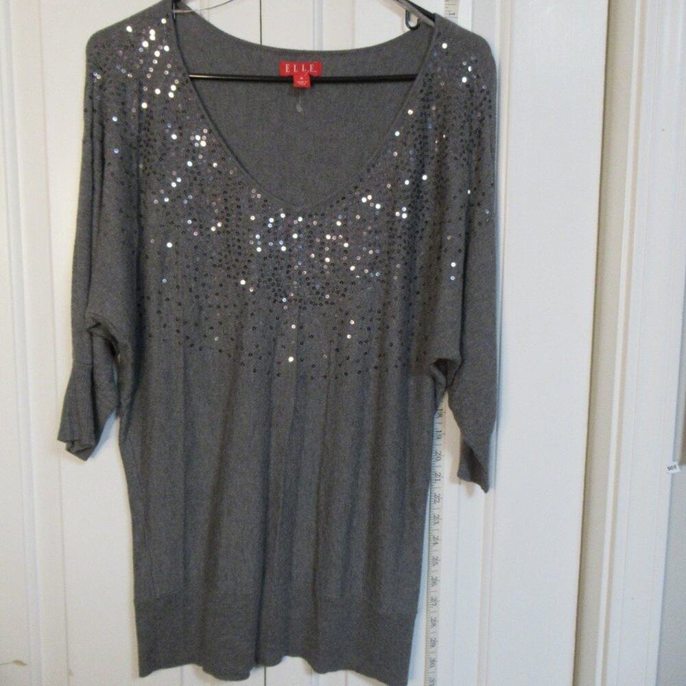 Elle Grey Sequin Sweater